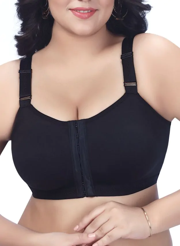 BRA Front Open Women's Non-Padded Non-Wired Full Coverage Seamless Bra –  Zapples